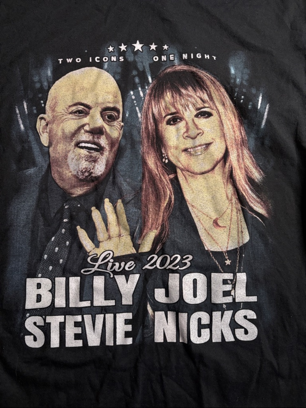 Billy Joel & Stevie Nicks Live 2023 Black Graphic Tee